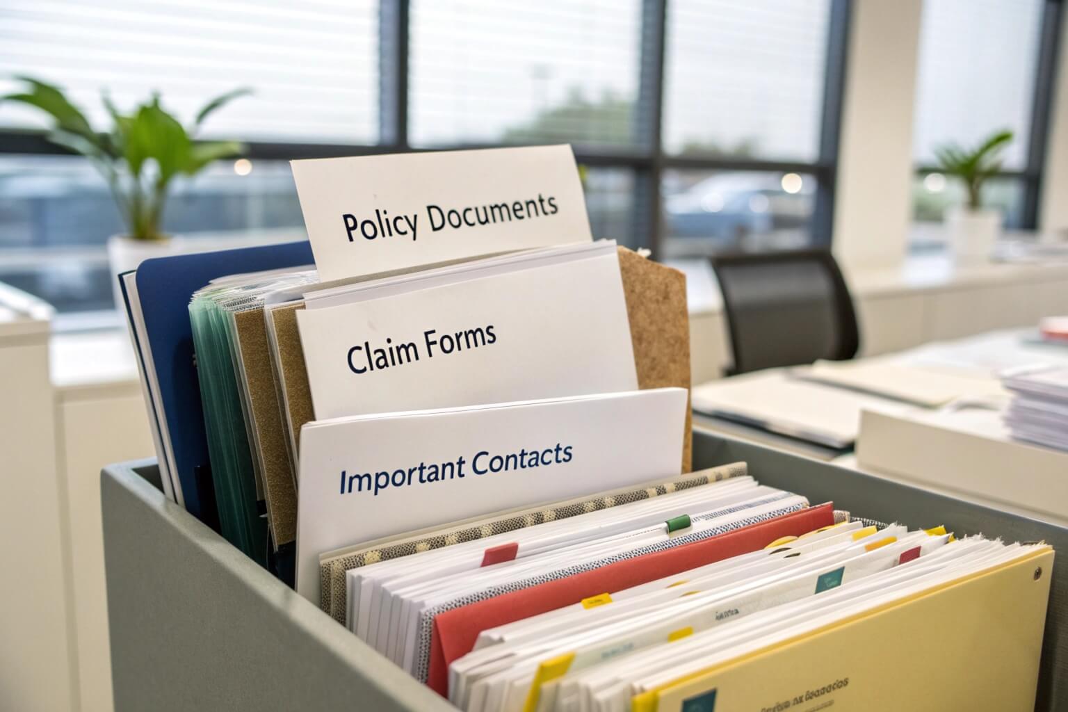 Organized filing system for life insurance documents